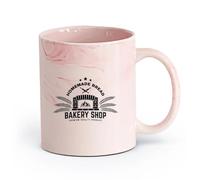 AYUEHBN Ceramics Porcelain Latte Tea Cup Homemade Bread Product Bakery Shop Oven （11oz/320ml） Office, Home, Café, Dishwasher & Microwave Safe Marble Pink