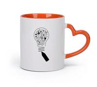 AYUEHBN Ceramics Porcelain Latte Tea Cup Science Open Book Lamp Physics School （11oz/320ml） Cappuccino, Latte Macchiato, Tea, Espresso Orange