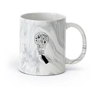 AYUEHBN Ceramics Porcelain Latte Tea Cup Science Open Book Lamp Physics School （11oz/320ml） Cappuccino, Latte Macchiato, Tea, Espresso Marble Black