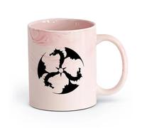AYUEHBN Ceramics Stoneware Coffee Mugs with Handle Dragons Fantasy Kids Myth （11oz/320ml） Humorous Gift for Coffee Lovers, Work Besties, Coworkers & Friends Marble Pink