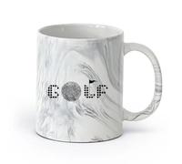 AYUEHBN Ceramics Stoneware Coffee Mugs with Handle Golf Club Word Player （11oz/320ml） Coffee, Tea, Latte, Milk, Cocoa, Juice and Other Hot Drinks Marble Black