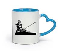 AYUEHBN Ceramics Stoneware Coffee Mugs with Handle Kendo Warrior Japanese Sport （11oz/320ml） Great for Home, Office, Cafes, Gift Ideas Blue