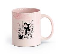 AYUEHBN Ceramics Stylish Coffee Mug Bowling Center Ball Skittles Recreation Girl （11oz/320ml） Ceramic Coffee Mug for Cappuccino Tea, Milk, Marble Pink