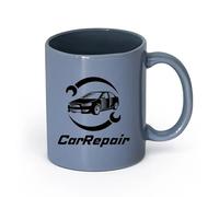 AYUEHBN Ceramics Stylish Coffee Mug Car Repair Racing Speed Trace Auto Service （11oz/320ml） Cappuccino, Latte Macchiato, Tea, Espresso Blue-Gray
