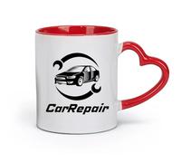 AYUEHBN Ceramics Stylish Coffee Mug Car Repair Racing Speed Trace Auto Service （11oz/320ml） Cappuccino, Latte Macchiato, Tea, Espresso Red