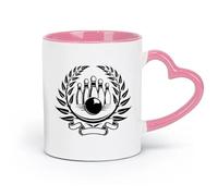 AYUEHBN Ceramics Stylish Coffee Mug Sport Bowling Skittles Entertainment Center （11oz/320ml） Office, Home, Café, Dishwasher & Microwave Safe Pink