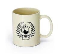 AYUEHBN Ceramics Stylish Coffee Mug Sport Bowling Skittles Entertainment Center （11oz/320ml） Office, Home, Café, Dishwasher & Microwave Safe Light Yellow