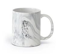 AYUEHBN Ceramics Stylish Tea and Coffee Cups Hot Sex Appeal Woman Sketch Drawing （11oz/320ml） Office, Home, Café, Dishwasher & Microwave Safe Marble Black