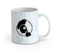 AYUEHBN Ceramics Stylish Tea and Coffee Cups Punk Style Subculture Mohawk Gas Mask （11oz/320ml） Cappuccino, Latte Macchiato, Tea, Espresso Marble Blue