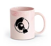 AYUEHBN Ceramics Stylish Tea and Coffee Cups Punk Style Subculture Mohawk Gas Mask （11oz/320ml） Cappuccino, Latte Macchiato, Tea, Espresso Marble Pink