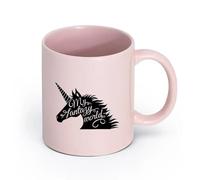 AYUEHBN Ceramics Stylish Tea and Coffee Cups Unicorn Fantasy Fairy Tale Children's （11oz/320ml） for Coffee Oatmeal Tea Easy to Clean Pink