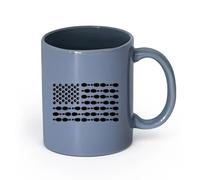 AYUEHBN Ceramics Tea and Coffee Cups Bowling Sport Entertainment Center American Flag （11oz/320ml） Ideal for Home & Office Use Blue-Gray
