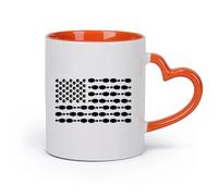 AYUEHBN Ceramics Tea and Coffee Cups Bowling Sport Entertainment Center American Flag （11oz/320ml） Ideal for Home & Office Use Orange