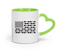 AYUEHBN Ceramics Tea and Coffee Cups Bowling Sport Entertainment Center American Flag （11oz/320ml） Ideal for Home & Office Use Green