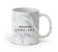 AYUEHBN Ceramics Tea and Coffee Cups Motivation Development Success Mentor Office Style （11oz/320ml） Café or Restaurant Use Marble Black