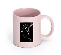 AYUEHBN Ceramics Tea, Coffee and Hot Chocolate Cups African Woman Turban Girl Face （11oz/320ml） Unique Office Gift for Women & Men Pink