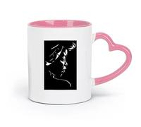 AYUEHBN Ceramics Tea, Coffee and Hot Chocolate Cups African Woman Turban Girl Face （11oz/320ml） Unique Office Gift for Women & Men Pink