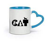 AYUEHBN Ceramics Tea, Coffee and Hot Chocolate Cups Cat Word Pets Kittens （11oz/320ml） Humorous Gift for Coffee Lovers, Work Besties, Coworkers & Friends Blue