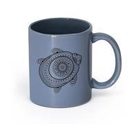 AYUEHBN Ceramics Tea Cup Sea Animal Turtle Nautical Creatures Ocean （11oz/320ml） for Coffee, Soup, Tea, Milk, Latte, hot Cocoa, Ladies, Men Blue-Gray