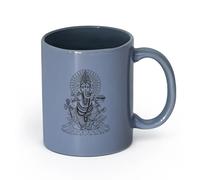 AYUEHBN Ceramics White Ceramic Coffee Mugs Ganesha India Hindu God Home ation （11oz/320ml） Dishwasher Microwave Safe,for Office and Home Blue-Gray