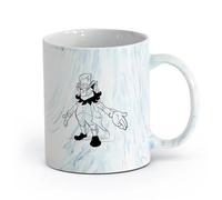 AYUEHBN Ceramics White Ceramic Coffee Mugs Leprechaun Ireland Irish Myth Fantasy （11oz/320ml） Cappuccino, Latte Macchiato, Tea, Espresso Marble Blue