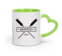 AYUEHBN Ceramics White Ceramic Coffee Mugs Rowing Crew GB Boating Oar Sport （11oz/320ml） Coffee, Tea, Latte, Milk, Cocoa, Juice and Other Hot Drinks Green