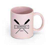 AYUEHBN Ceramics White Ceramic Coffee Mugs Rowing Crew GB Boating Oar Sport （11oz/320ml） Coffee, Tea, Latte, Milk, Cocoa, Juice and Other Hot Drinks Pink