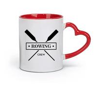 AYUEHBN Ceramics White Ceramic Coffee Mugs Rowing Crew GB Boating Oar Sport （11oz/320ml） Coffee, Tea, Latte, Milk, Cocoa, Juice and Other Hot Drinks Red
