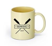 AYUEHBN Ceramics White Ceramic Coffee Mugs Rowing Crew GB Boating Oar Sport （11oz/320ml） Coffee, Tea, Latte, Milk, Cocoa, Juice and Other Hot Drinks Beige