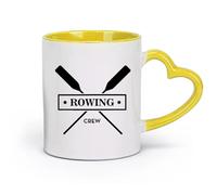 AYUEHBN Ceramics White Ceramic Coffee Mugs Rowing Crew GB Boating Oar Sport （11oz/320ml） Coffee, Tea, Latte, Milk, Cocoa, Juice and Other Hot Drinks Yellow