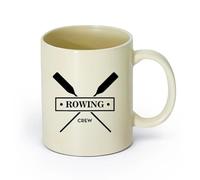 AYUEHBN Ceramics White Ceramic Coffee Mugs Rowing Crew GB Boating Oar Sport （11oz/320ml） Coffee, Tea, Latte, Milk, Cocoa, Juice and Other Hot Drinks Light Yellow