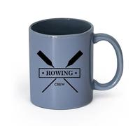 AYUEHBN Ceramics White Ceramic Coffee Mugs Rowing Crew GB Boating Oar Sport （11oz/320ml） Coffee, Tea, Latte, Milk, Cocoa, Juice and Other Hot Drinks Blue-Gray