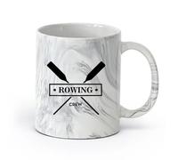 AYUEHBN Ceramics White Ceramic Coffee Mugs Rowing Crew GB Boating Oar Sport （11oz/320ml） Coffee, Tea, Latte, Milk, Cocoa, Juice and Other Hot Drinks Marble Black
