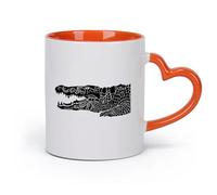 AYUEHBN Ceramics White Mugs Alligator American Animal Predator Ethnic Style （11oz/320ml） Coffee, Tea, Latte, Milk, Cocoa, Juice and Other Hot Drinks Orange
