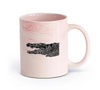 AYUEHBN Ceramics White Mugs Alligator American Animal Predator Ethnic Style （11oz/320ml） Coffee, Tea, Latte, Milk, Cocoa, Juice and Other Hot Drinks Marble Pink