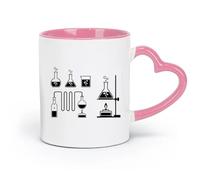 AYUEHBN Ceramics White Mugs Tube Bubbles Science Chemistry Laboratory School （11oz/320ml） Coffee, Tea, Latte, Milk, Cocoa, Juice and Other Hot Drinks Pink