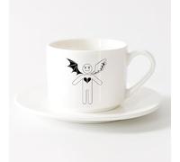 AYUEHBN Coffee & Hot Drinks Angels and Demons Funny Romantic Marriage （6oz/175ml） Great for Home, Office, Cafes, Gift Ideas，Sets Tea Cup with Saucers (White)