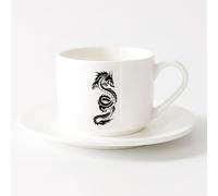 AYUEHBN Cool Mugs and Cups Chinese Beautiful Dragon Fantasy ation Room （6oz/175ml） Stylish & Durable - Microwave & Dishwasher Safe，Sets Tea Cup with Saucers (White)
