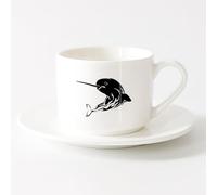 AYUEHBN Cool Mugs and Cups Narwhal Unicorn Fish Sea Marine Myth Animal （6oz/175ml） Cappuccino, Latte Macchiato, Tea, Espresso，Sets Tea Cup with Saucers (White)