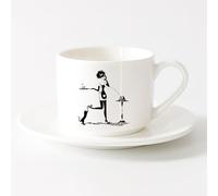AYUEHBN Cool Mugs and Cups Wife Housewife Girl Woman Cleaning House Sex Appeal （6oz/175ml） for Home and Office，Sets Tea Cup with Saucers (White)