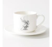 AYUEHBN Cool Tea and Coffee Mug Angel Demon Struggle Emotions Passions （6oz/175ml） Great for Home, Office, Cafes, Gift Ideas，Sets Tea Cup with Saucers (White)