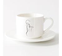 AYUEHBN Cool Tea and Coffee Mug Beautiful Sex Appeal Girl Back Face （6oz/175ml） for Coffee, Soup, Tea, Milk, Latte, hot Cocoa, Ladies, Men，Sets Tea Cup with Saucers (White)