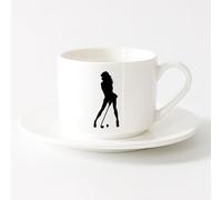 AYUEHBN Cool Tea and Coffee Mug Golfer Sex Appeal Girl Playing Golf Home （6oz/175ml） for Tea, Hot Chocolate，Sets Tea Cup with Saucers (White)