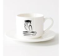 AYUEHBN Cool Tea and Coffee Mug Owl Books Bookstore Knowledge School （6oz/175ml） Humorous Gift for Coffee Lovers, Work Besties, Coworkers & Friends