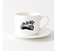 AYUEHBN Home and Office Mugs Race Auto Motor Finish Start Car Winner （6oz/175ml） Stylish & Durable - Microwave & Dishwasher Safe，Sets Tea Cup with Saucers (White)