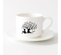 AYUEHBN Mug - Ceramic Magic Tree Star Book of Fairy Tales Reading Boy Children's （6oz/175ml） for Office, Home，Sets Tea Cup with Saucers (White)