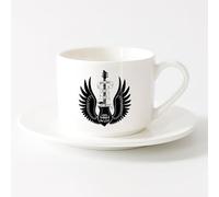 AYUEHBN Mug - Ceramic Rock&Roll Just Music Guitar Instrument Wings （6oz/175ml） Humorous Gift for Coffee Lovers, Work Besties, Coworkers & Friends