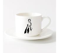 AYUEHBN Novelty Ceramic Cup Charleston Dancer Lady Sex Appeal Girl Woman （6oz/175ml） for Tea, Coffee & Hot Drinks，Sets Tea Cup with Saucers (White)