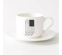 AYUEHBN Porcelain Coffee Mugs Golf Sport Game Club Flag of America （6oz/175ml） Humorous Gift for Coffee Lovers, Work Besties, Coworkers & Friends