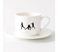 AYUEHBN Stylish Tea and Coffee Cups Baseball Team Game Boys Player Sports （6oz/175ml） Stylish & Durable - Microwave & Dishwasher Safe，Sets Tea Cup with Saucers (White)